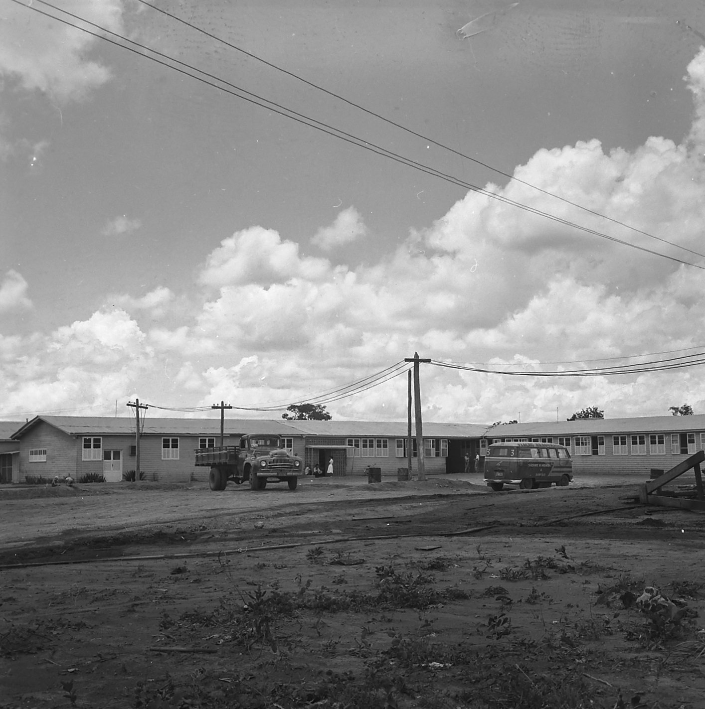 Canteiro de obras durante a construção de Brasília em 1959