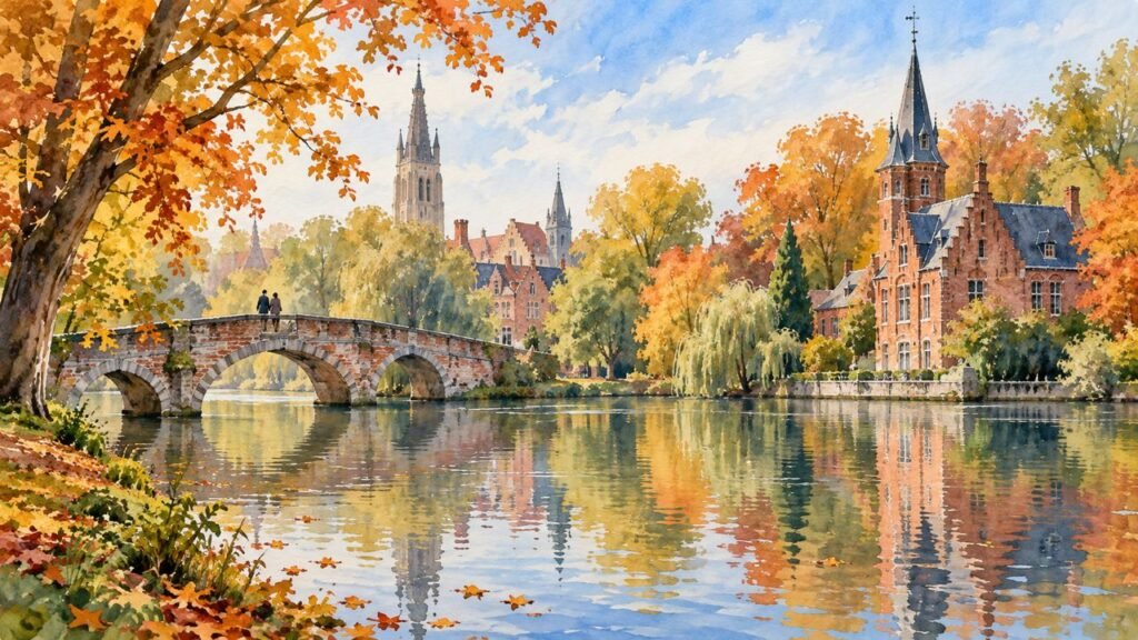 Minnewater em Bruges: a ponte que promete amor eterno e a lenda além da foto