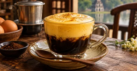Café com ovo em Hanói: o nome assusta, a xícara muda a conversa