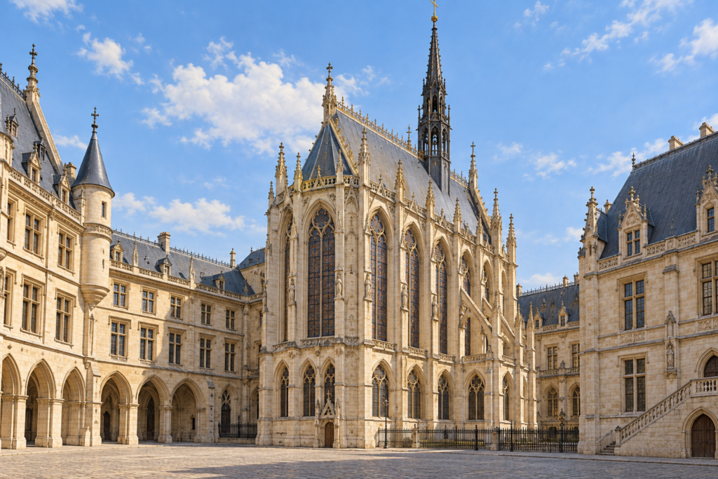 Ilustração da Sainte-Chapelle no pátio do antigo palácio