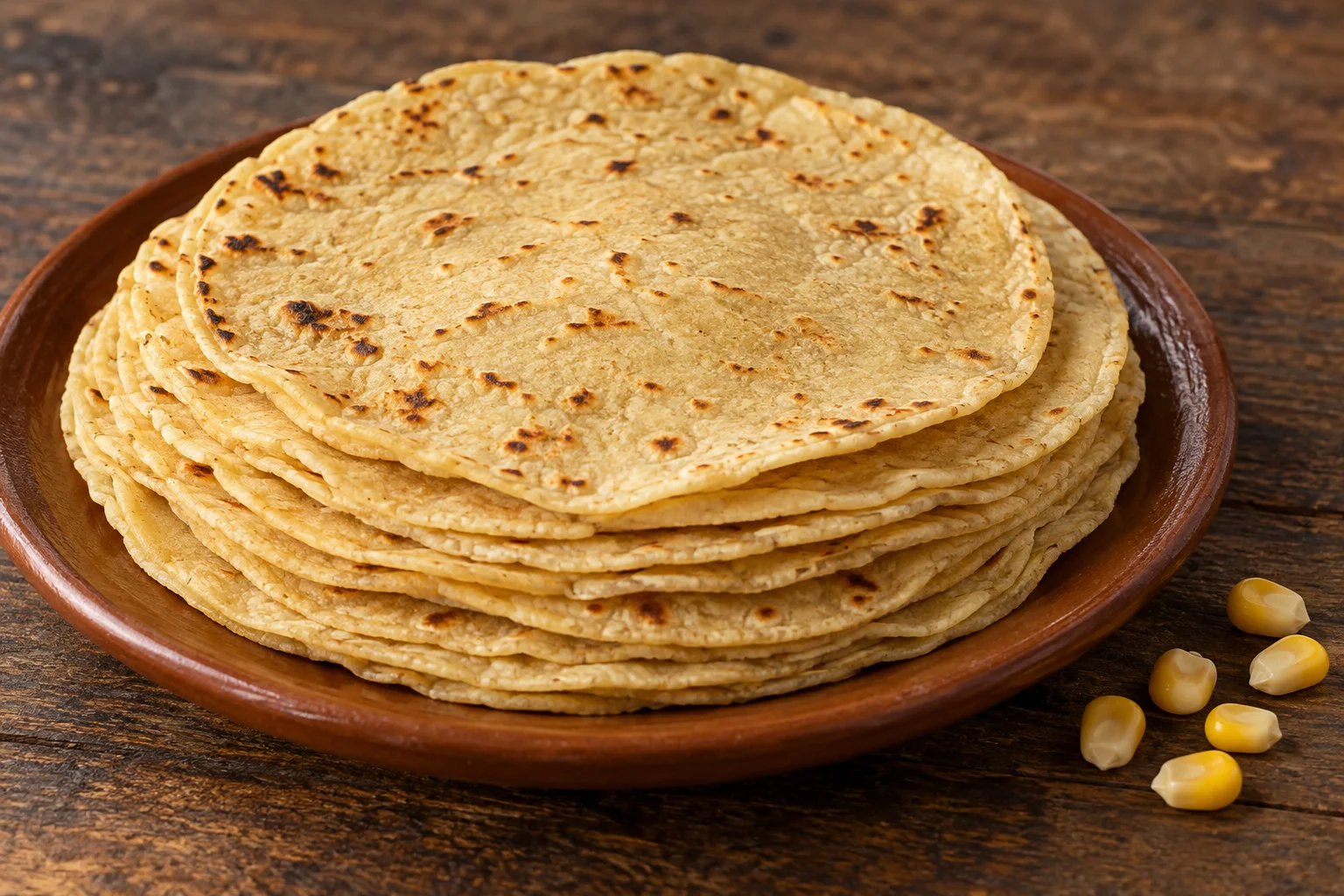 Ilustração de IA: Tortillas de milho empilhadas